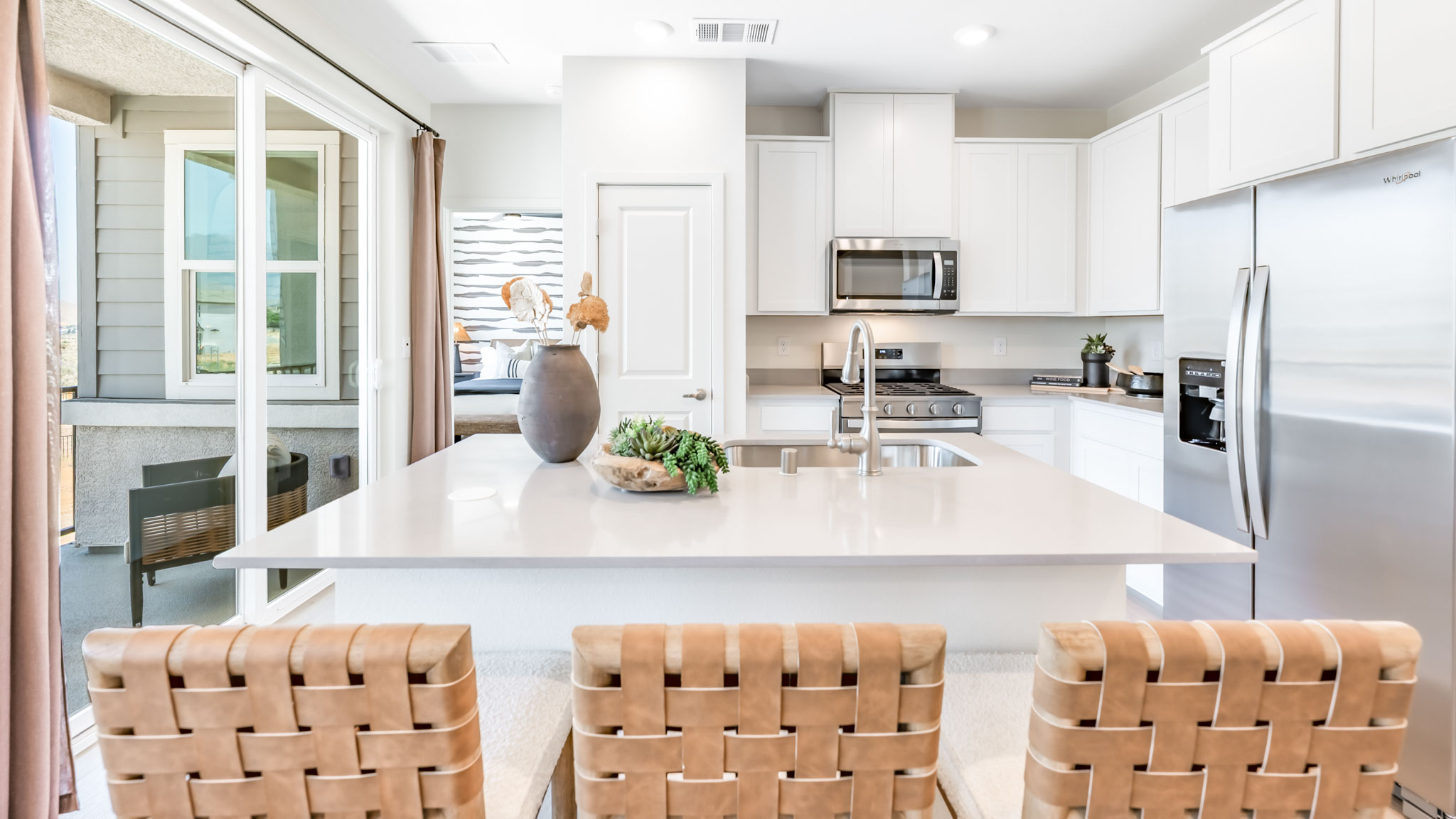 Kitchen island with enough room for 3 barstools
