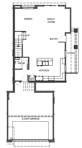 Reverse first level floorplan 1650 sq. ft. plan