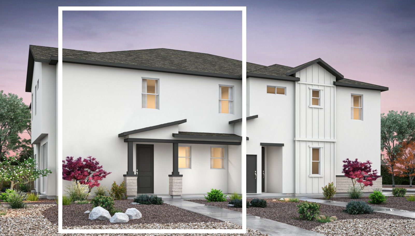 Rendered elevation A of 1650 sq. ft. plan