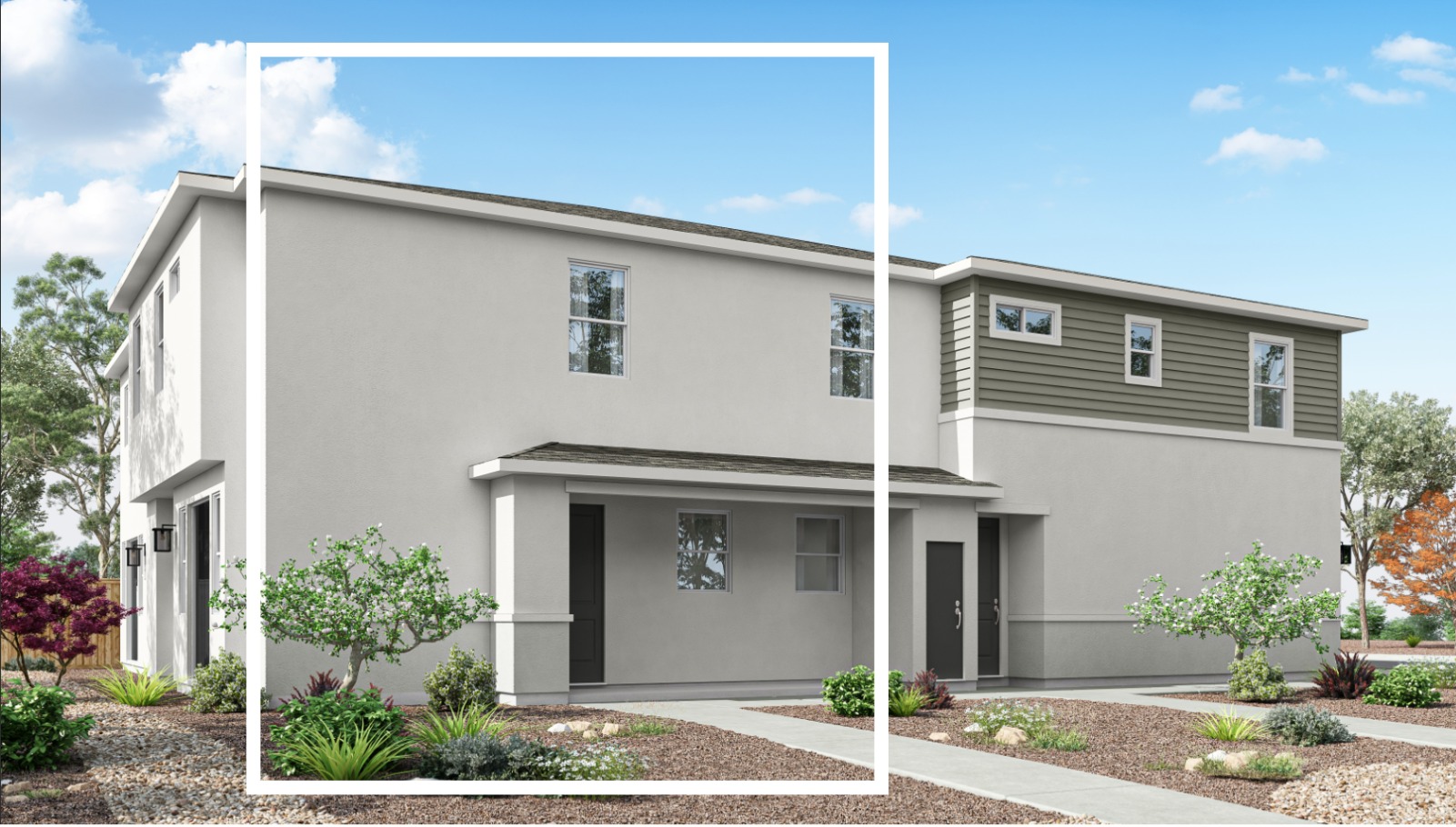 Rendered elevation D of 1650 sq. ft. plan