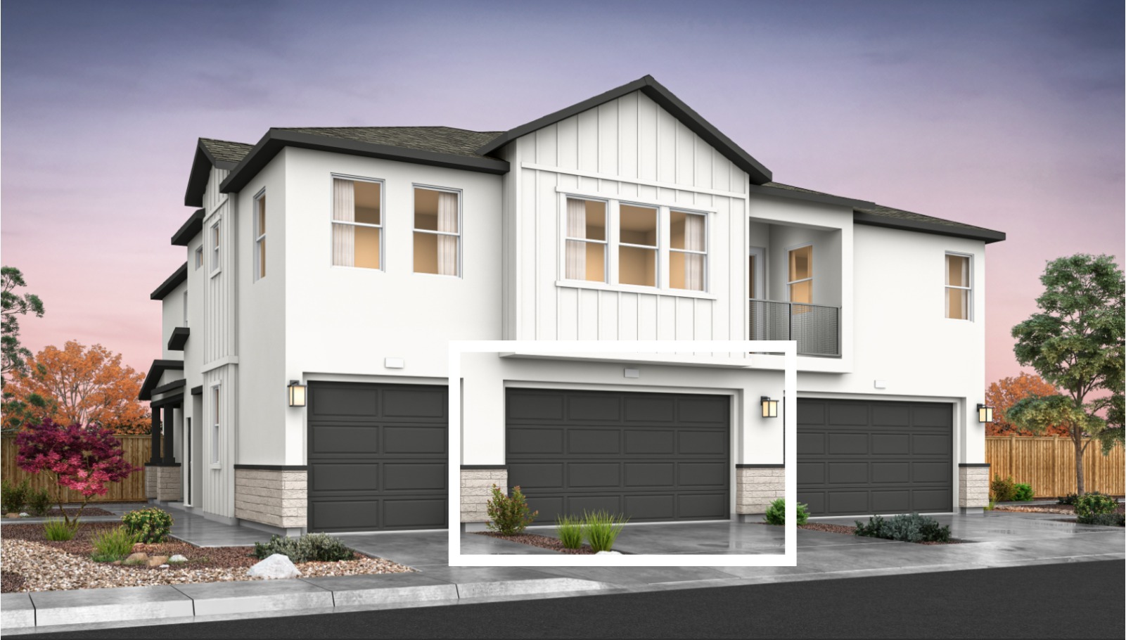 Rendered elevation A of garage of 1650 sq. ft. plan