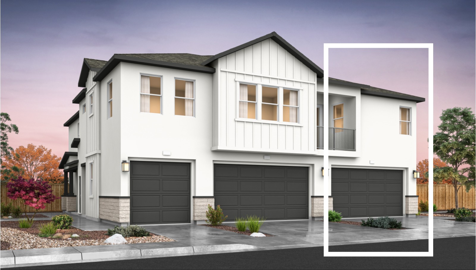 Rendered elevation A of garage of 1650 sq. ft. plan