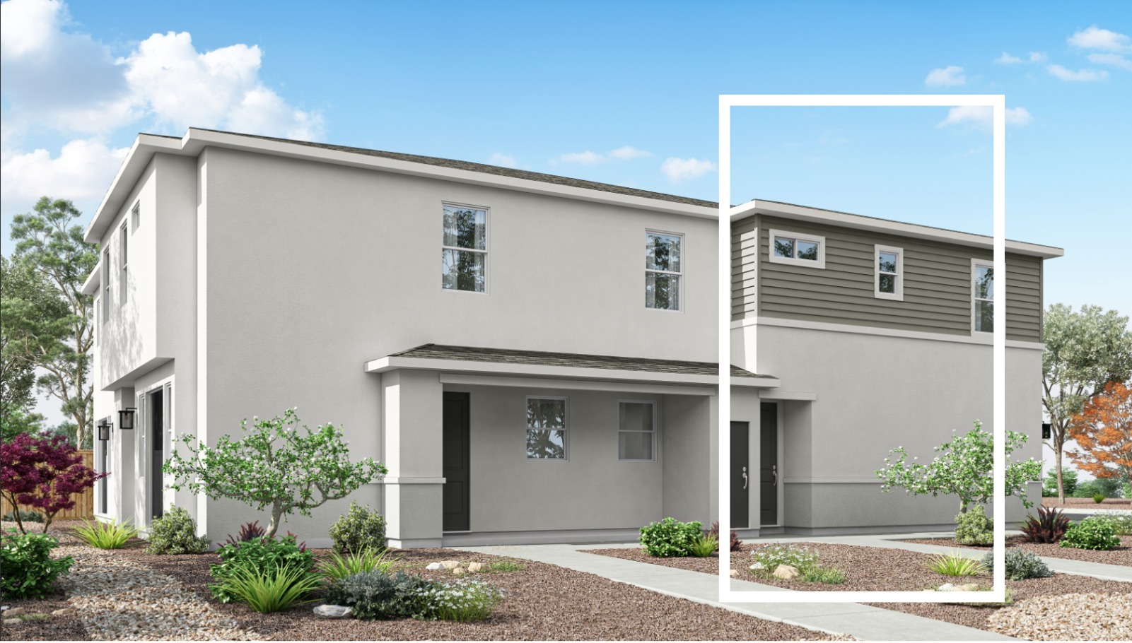 Rendered elevation D of 1650 sq. ft. plan