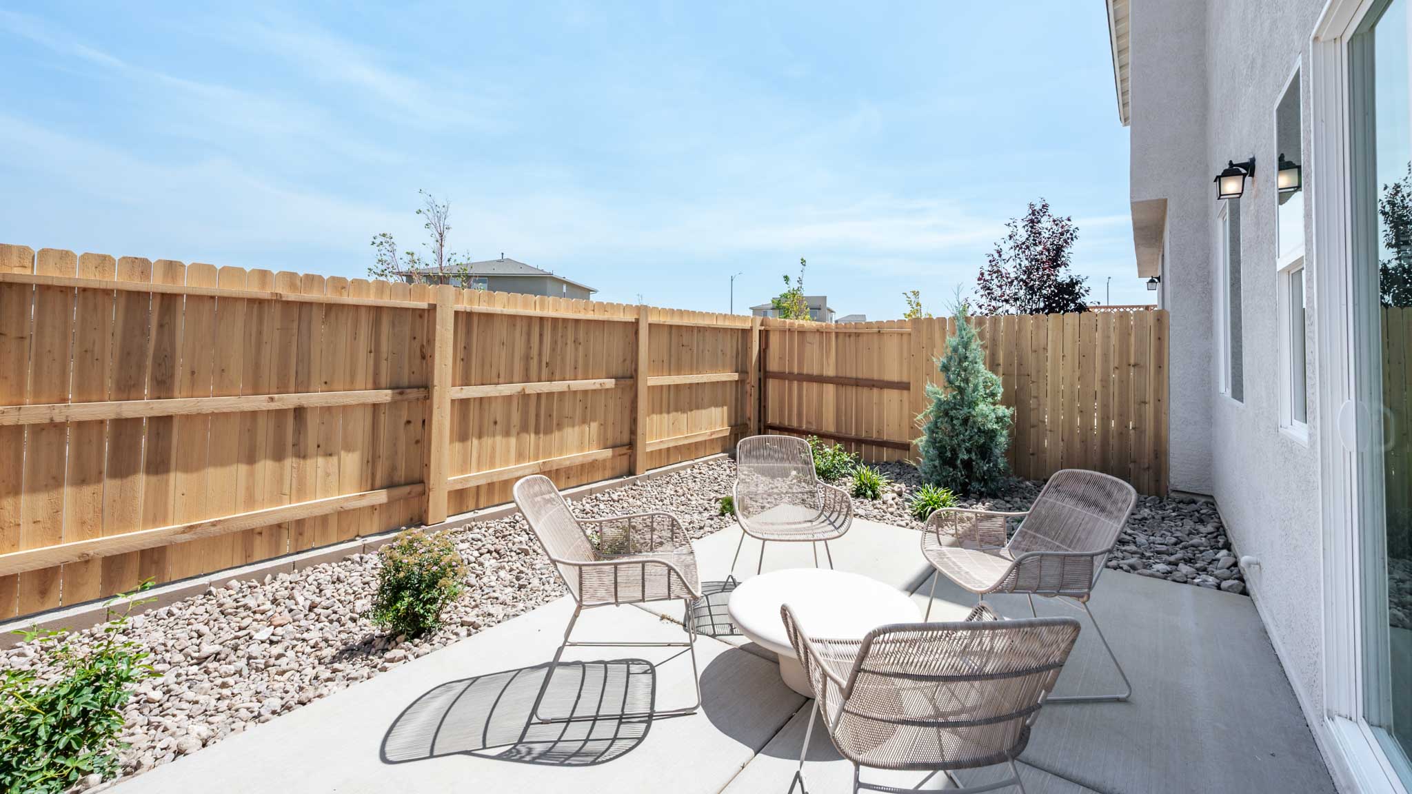 Backyard with an outdoor patio set