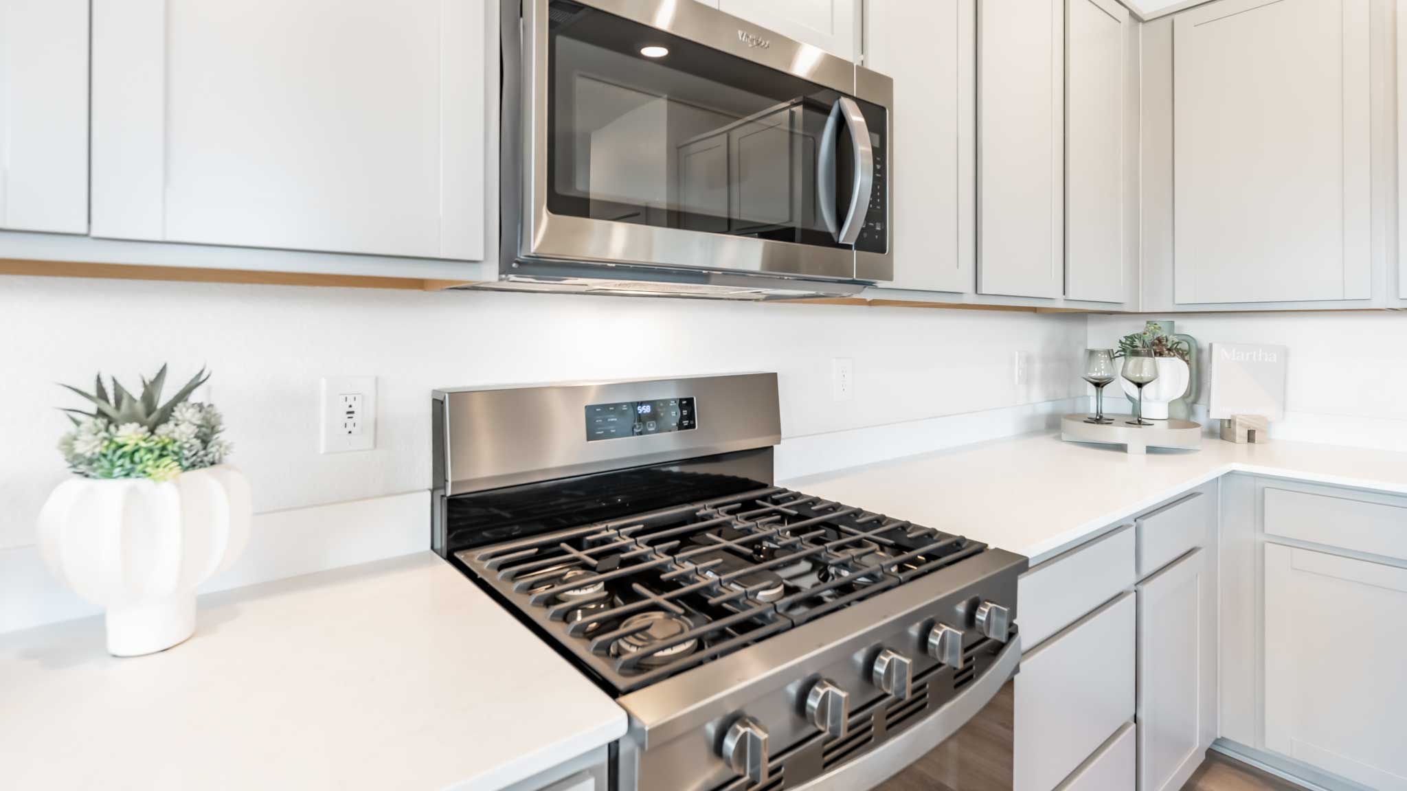 Modern stainless steel appliances