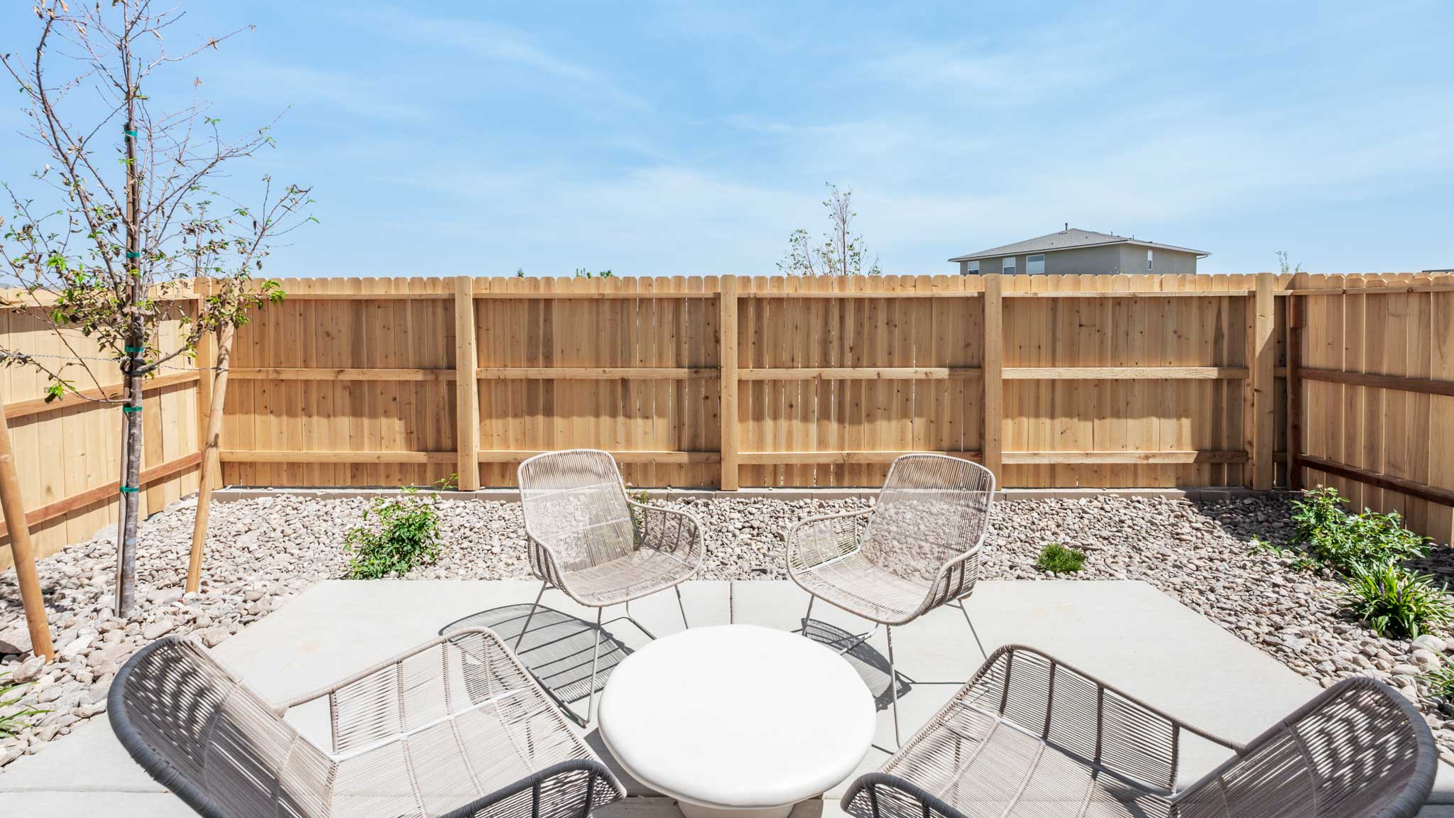 Backyard with an outdoor patio set