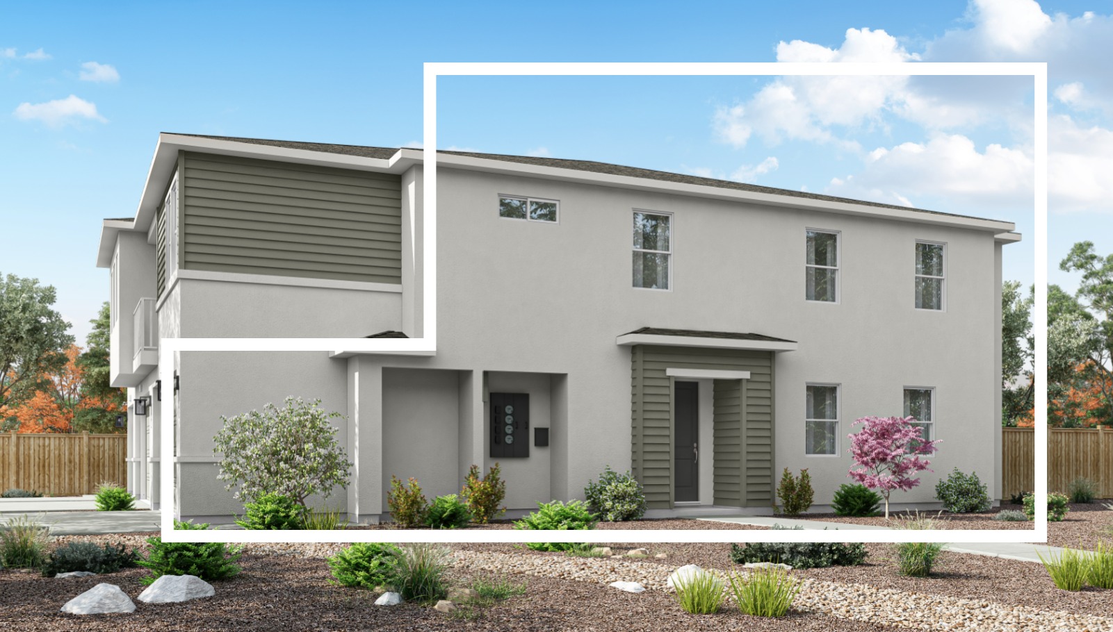 Rendered elevation D of 1869 sq. ft. plan