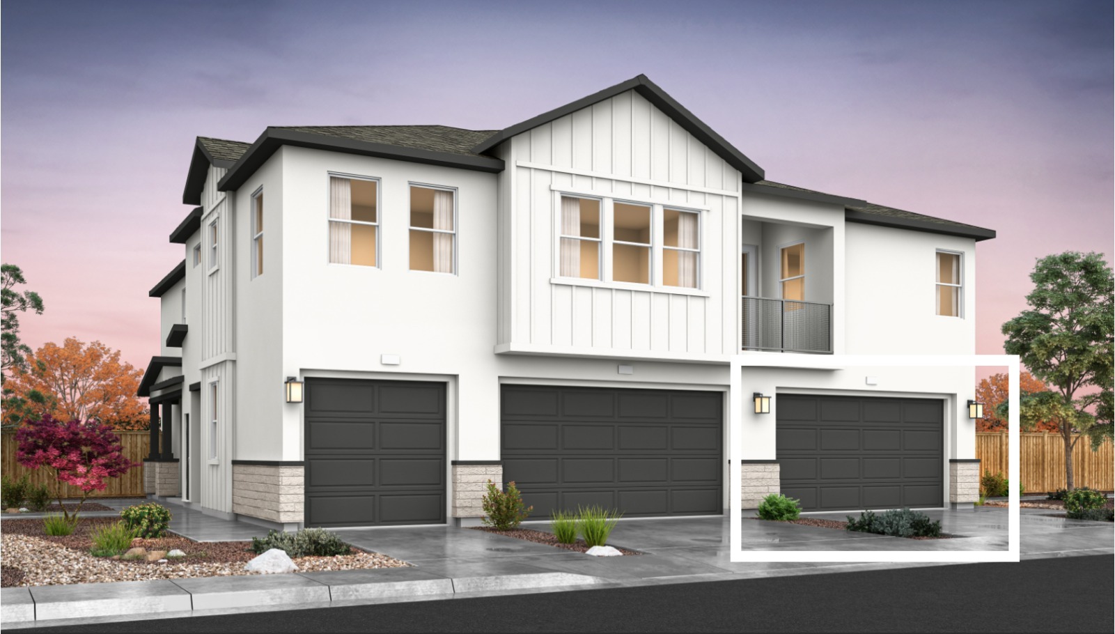 Rendered elevation A of garage of 1869 sq. ft. plan