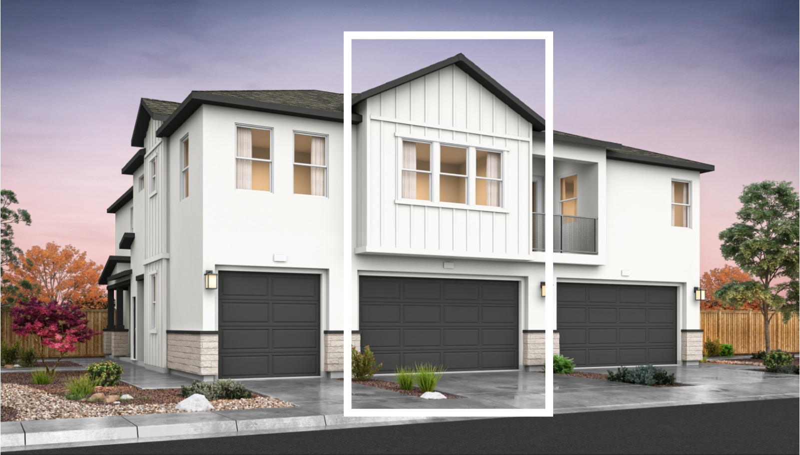Rendered elevation A of garage of 1869 sq. ft. plan