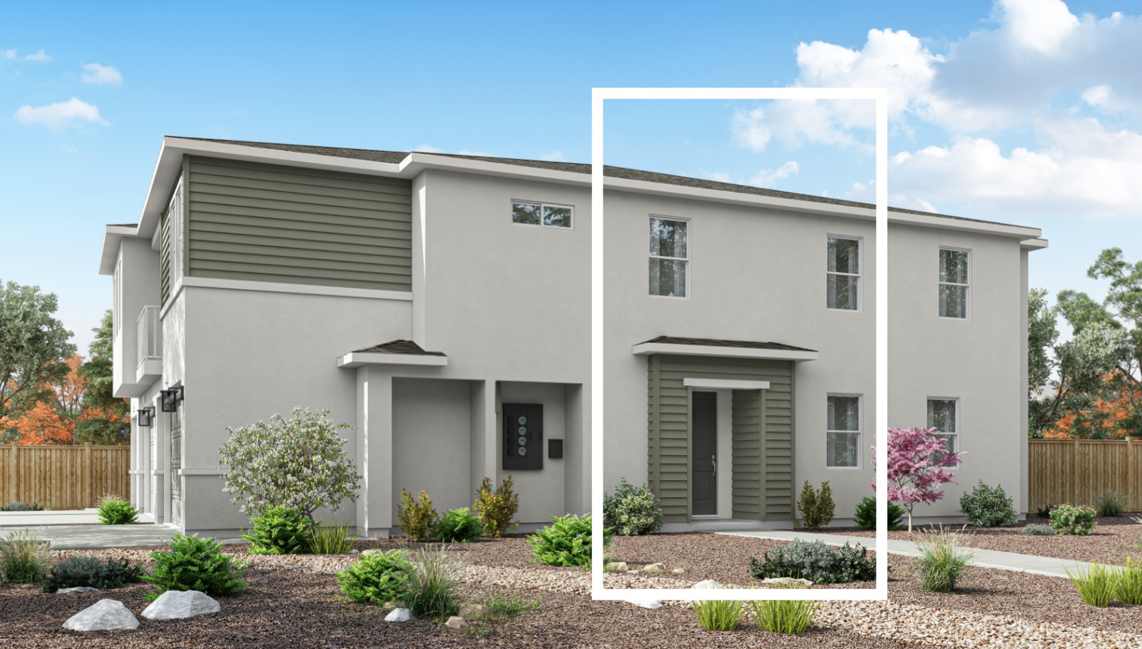 Rendered elevation D of 1869 sq. ft. plan