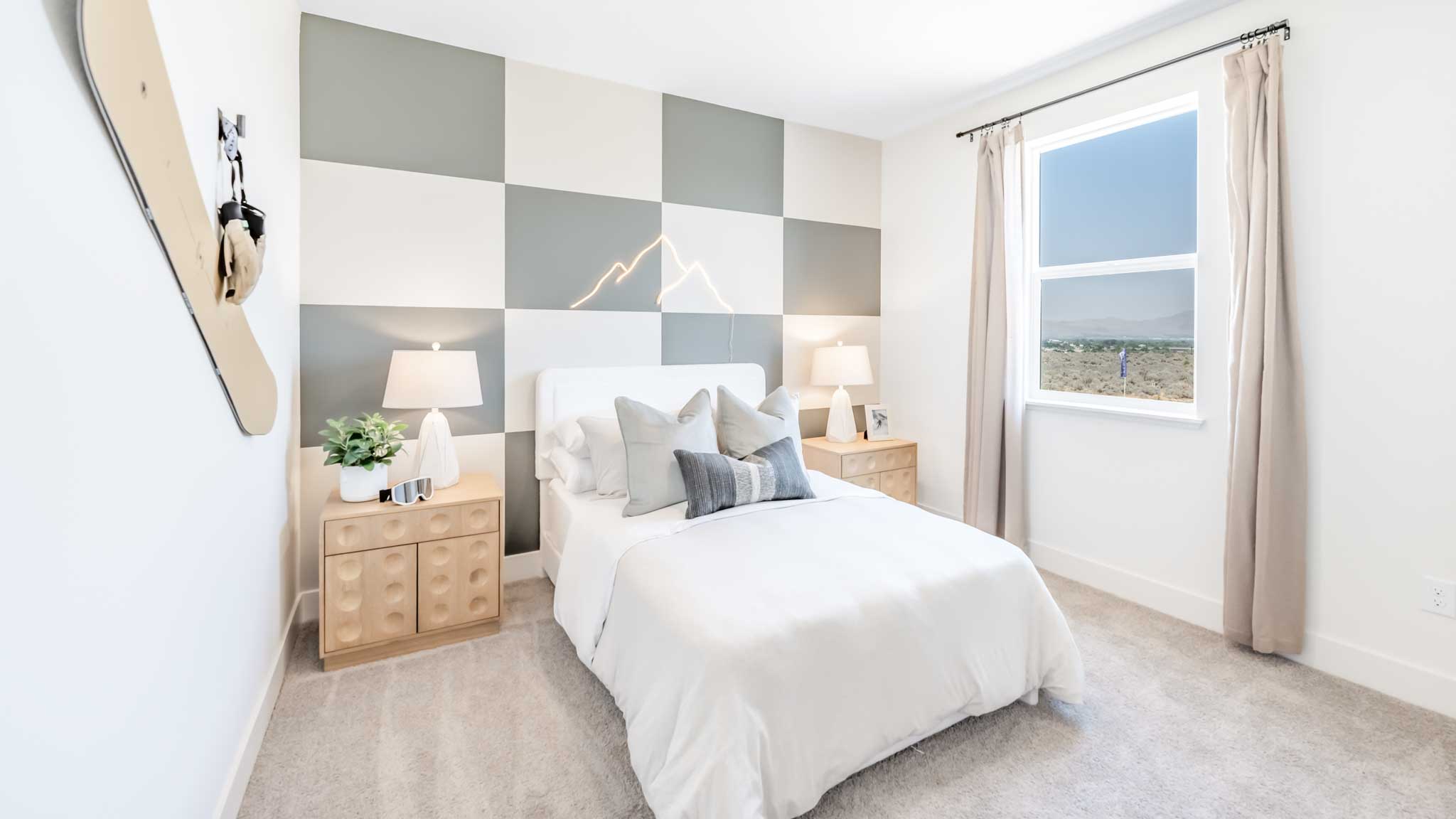 Secondary bedroom decorated for a teenager