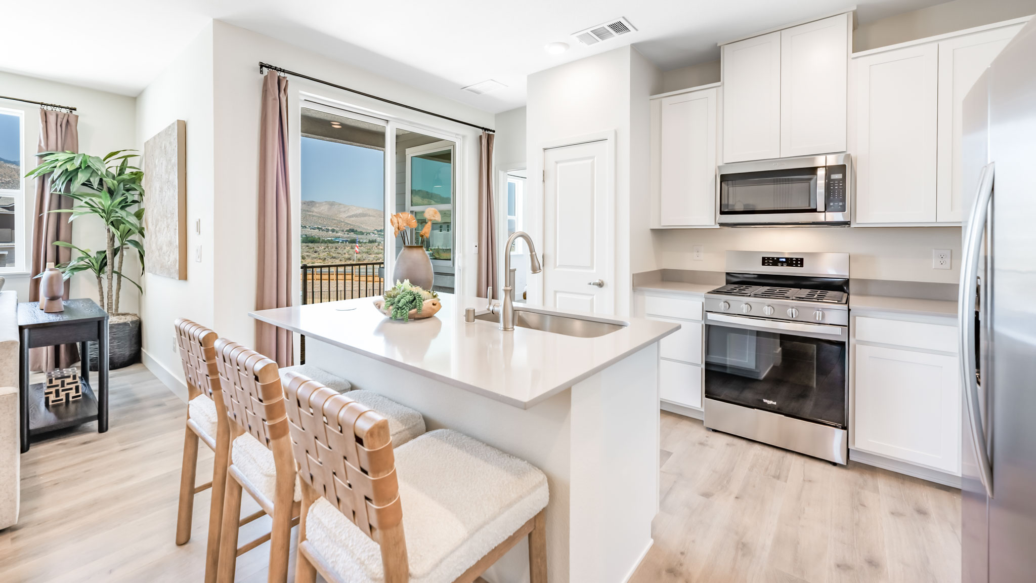 Kitchen island with enough room for 3 barstools