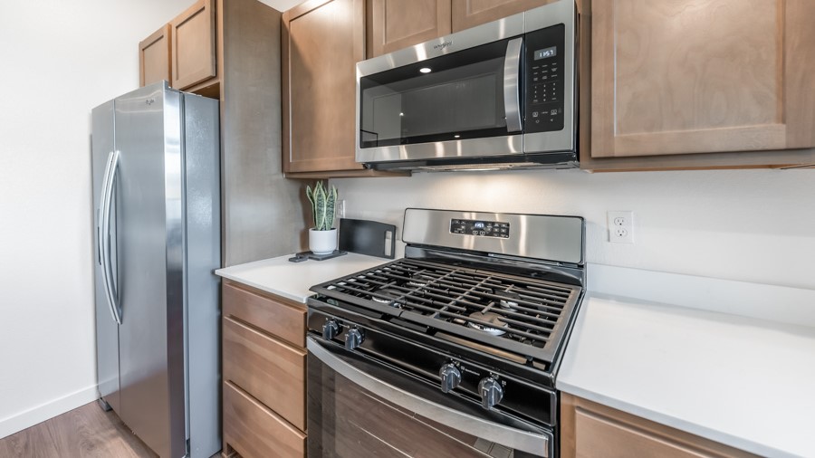 Modern kitchen with shaker-style cabinetry and stainless steel appliances