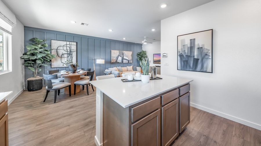 Open concept kitchen and dining room