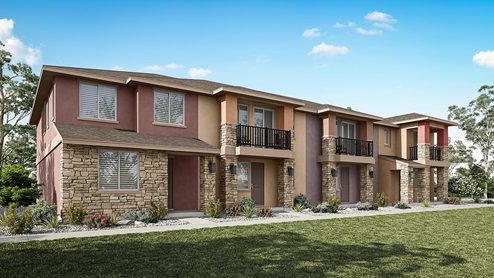 Rendering of the front of a fourplex