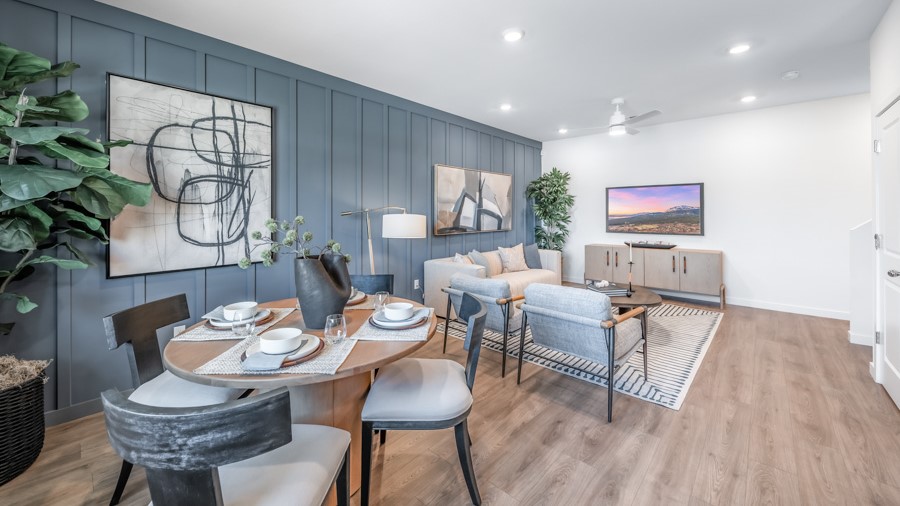 Bright open-concept living and dining