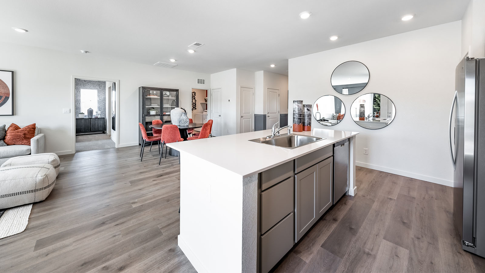 Kitchen island with built in dishwasher and sink