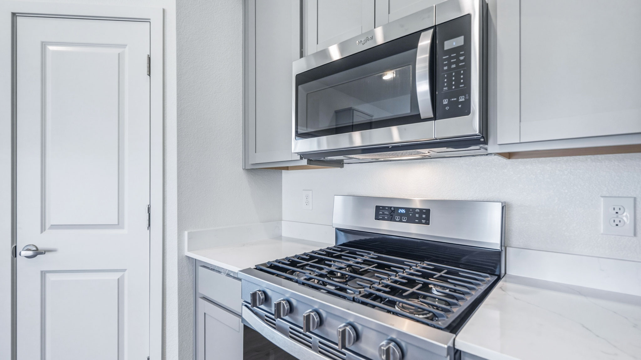 Modern stainless steel appliances