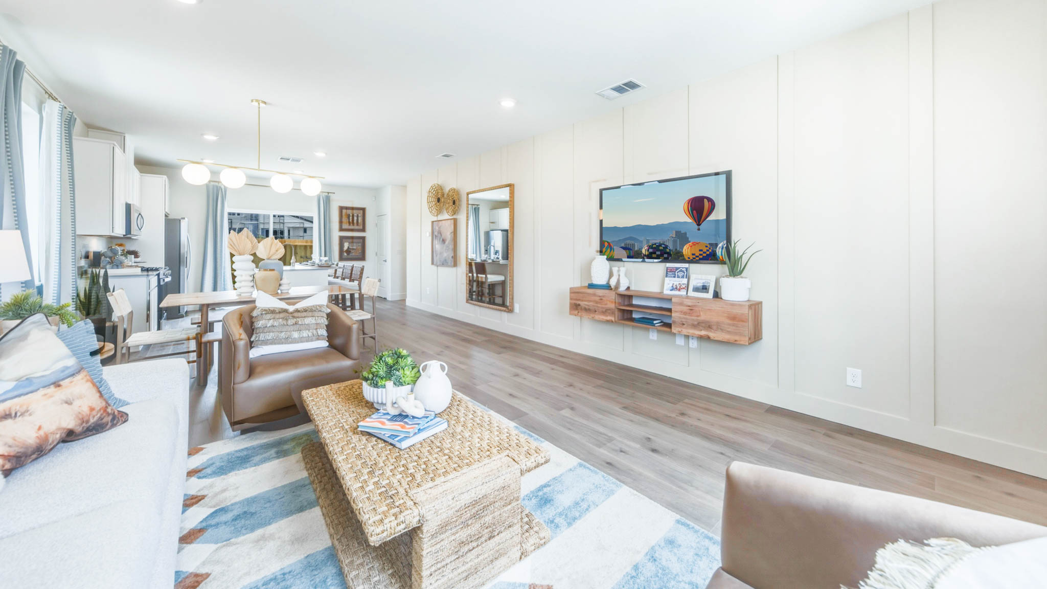 Open concept great room looking towards the kitchen