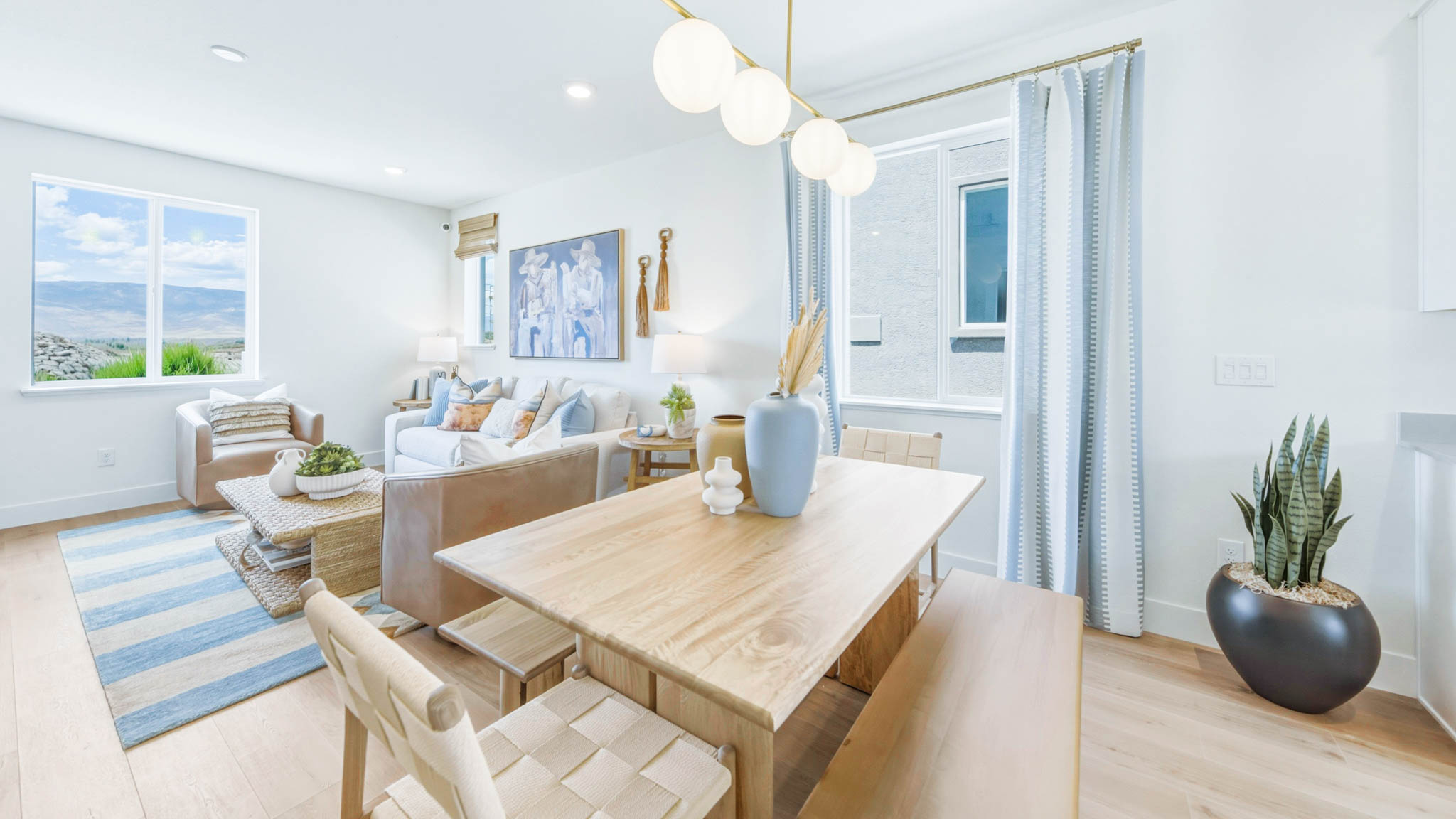 Dining area in the open concept great room