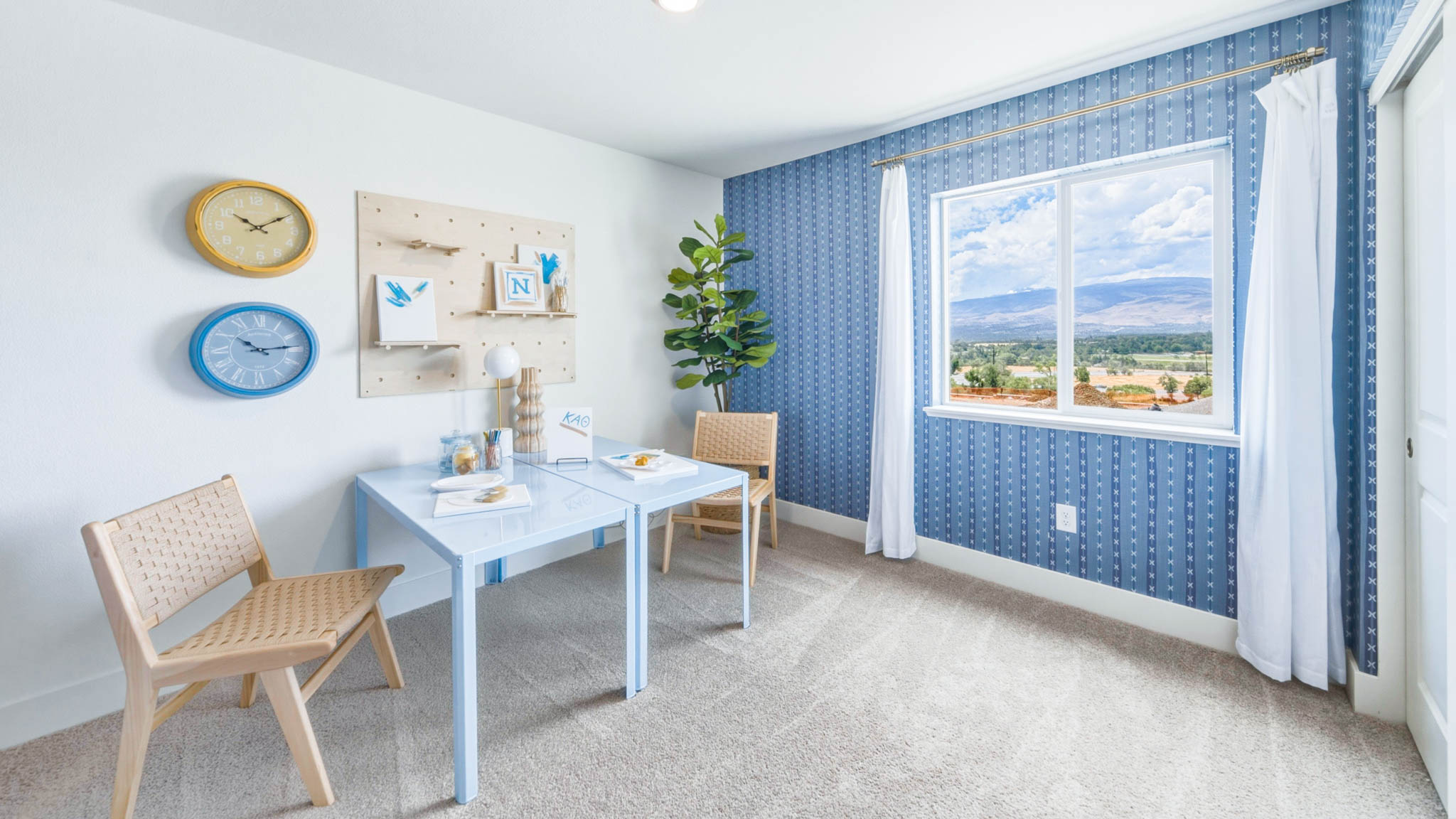 Secondary bedroom decorated as a craft room