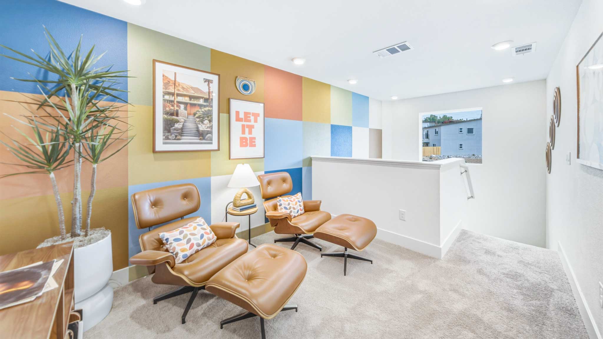 Colorful loft area on the second floor