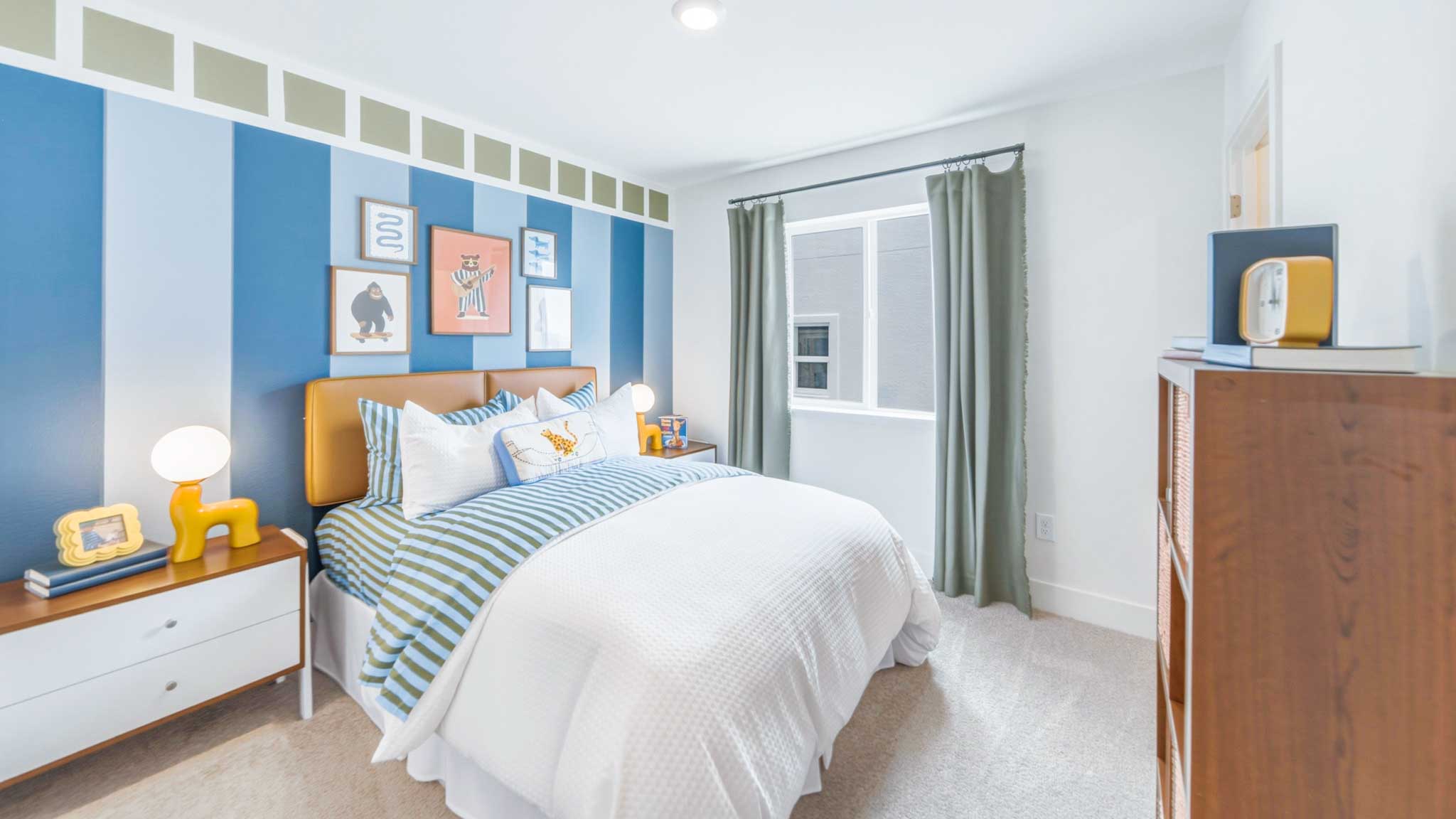 Colorful secondary bedroom decorated for a child