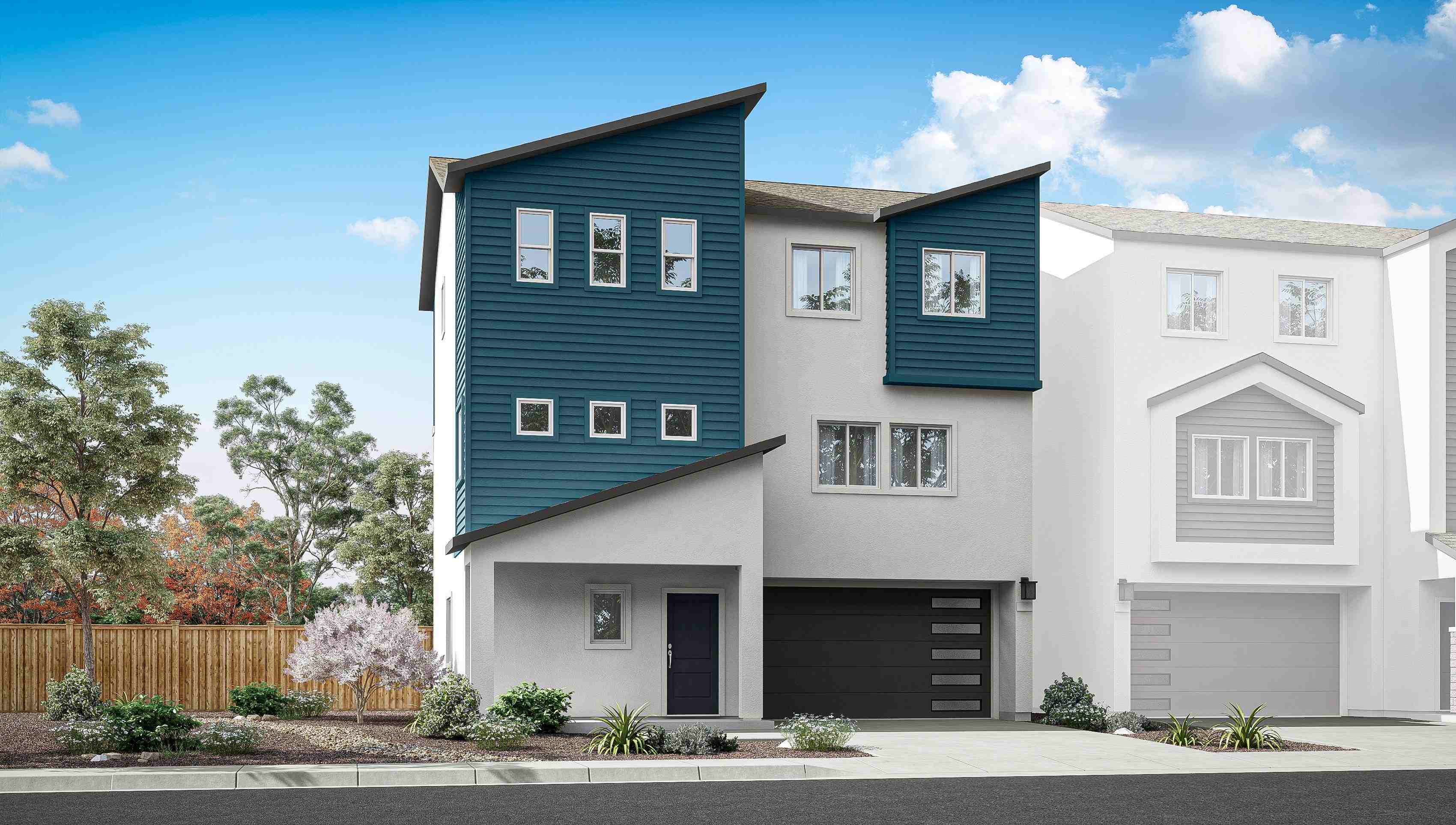 Three story rendering of elevation B 2501 sq. ft. plan