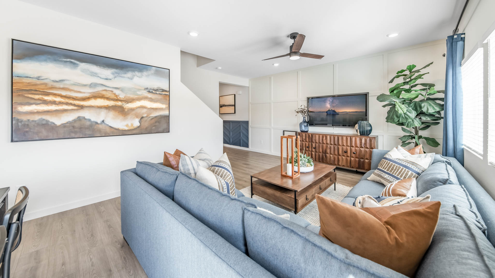 Open concept great room with enough room for a large sectional