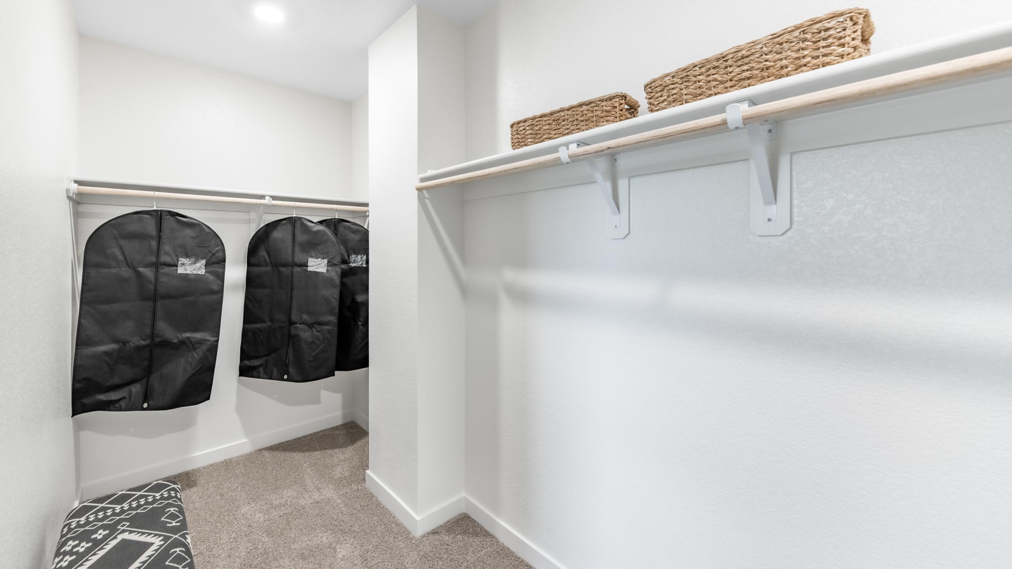 Spacious closet with shelving