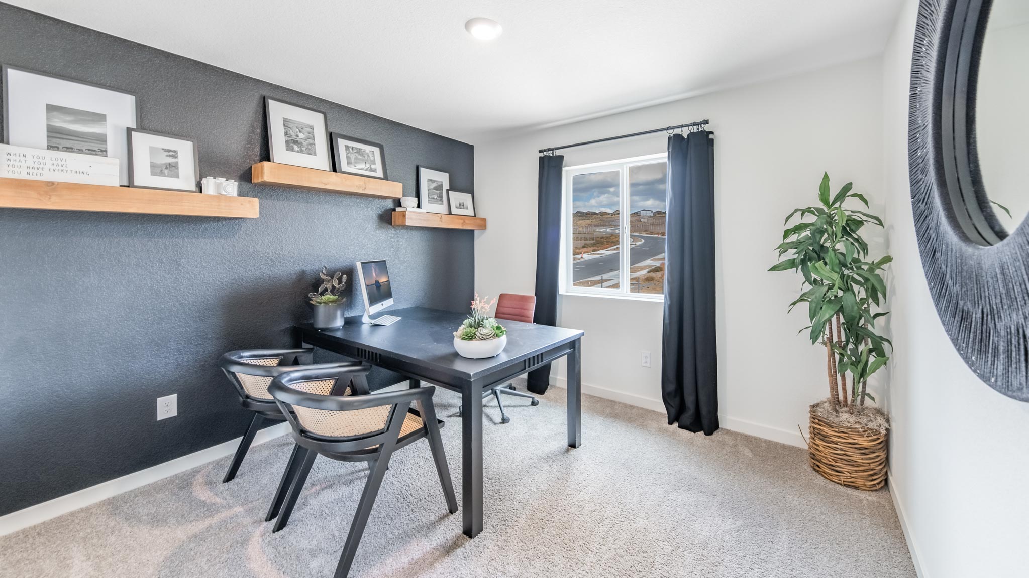 Secondary bedroom decorated as an office