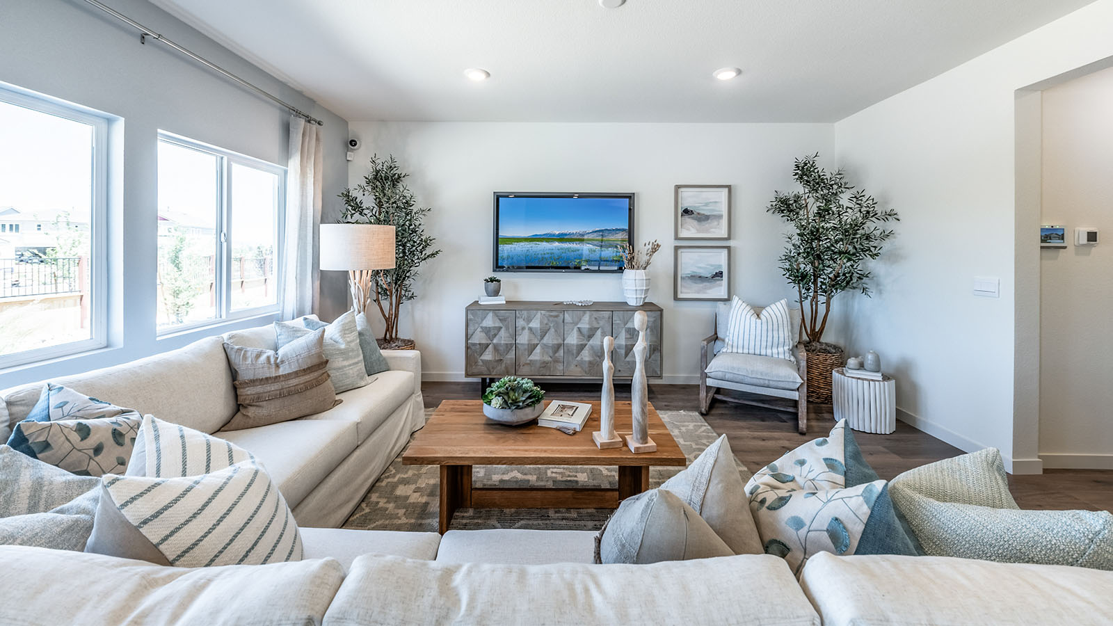 Spacious open-concept first floor with large bright windows