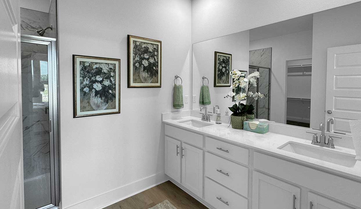 Bathroom with white vanity