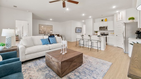 Living area open to kitchen
