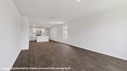 Living area that opens to the kitchen