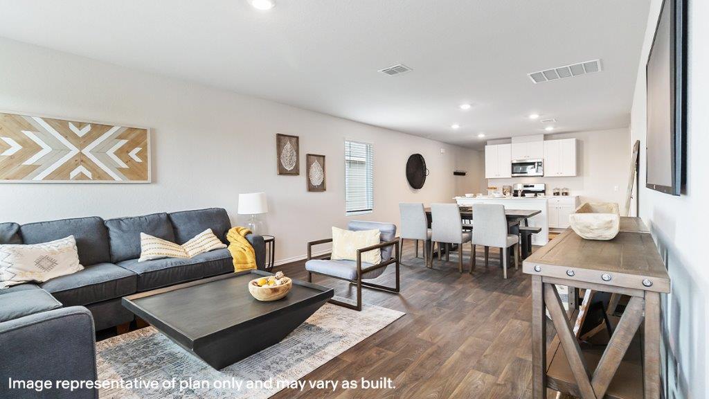 Living area open to kitchen