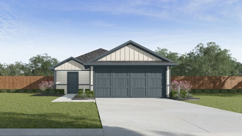 Single story home with siding and two car garage