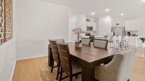 dining area open to kitchen