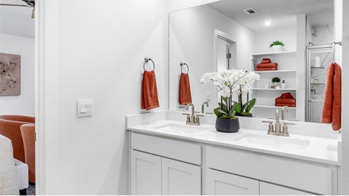 bathroom with white vanity