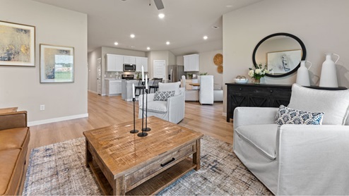 Living area open to kitchen