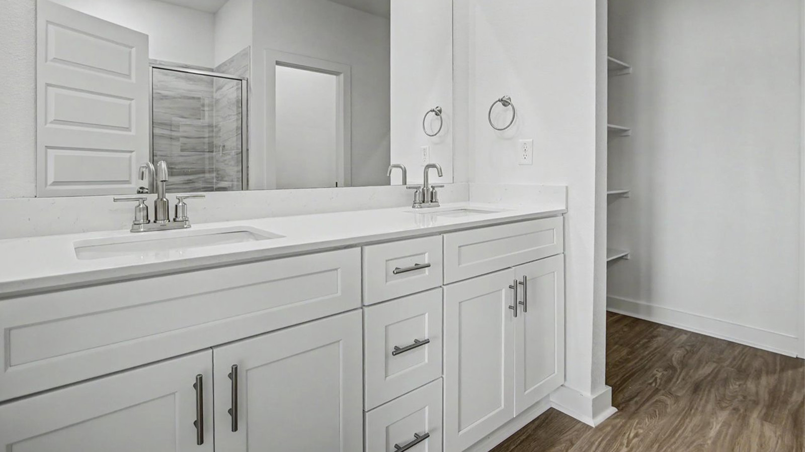 Primary bathroom shelf