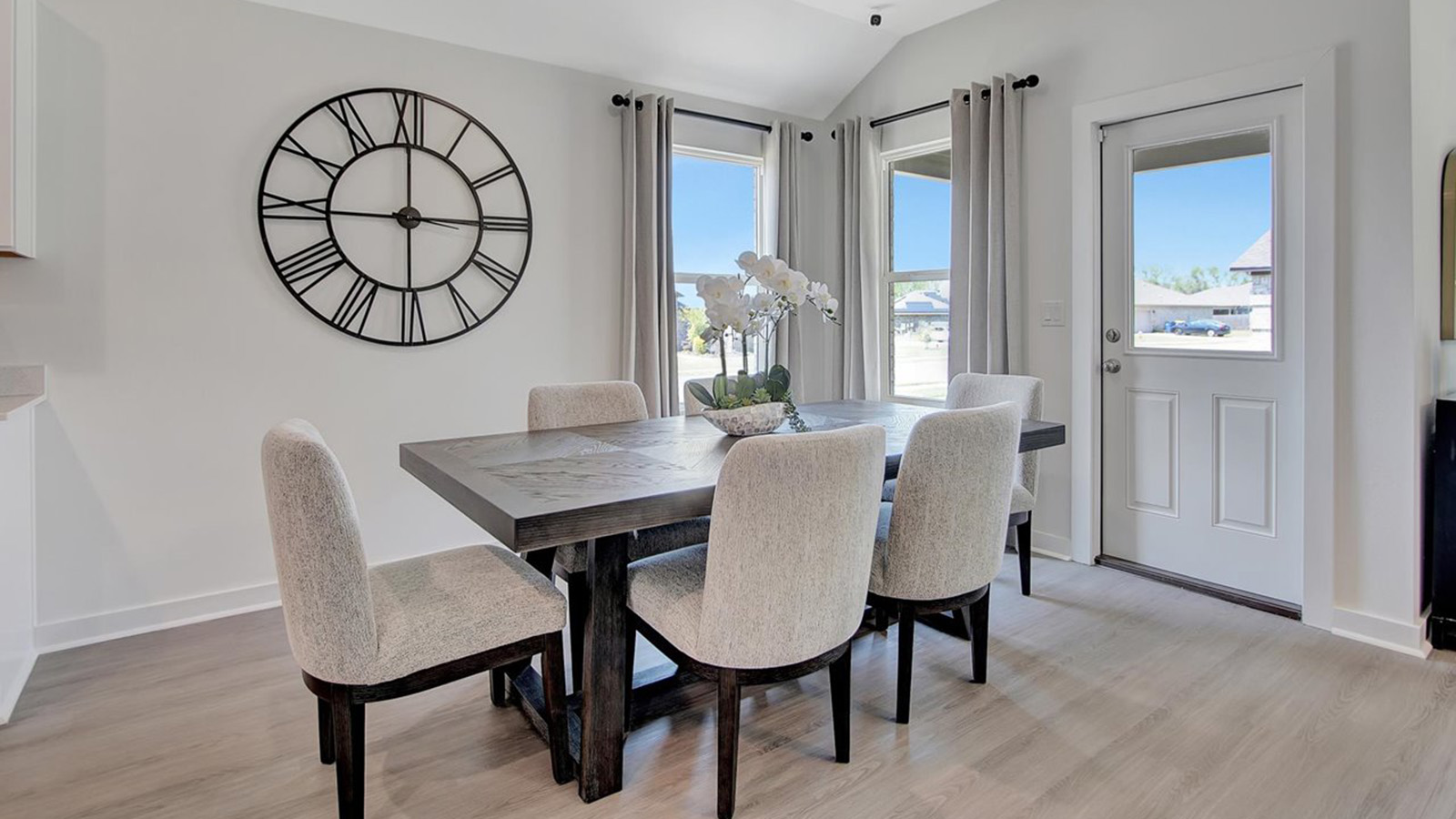 Dining area with table and chairs