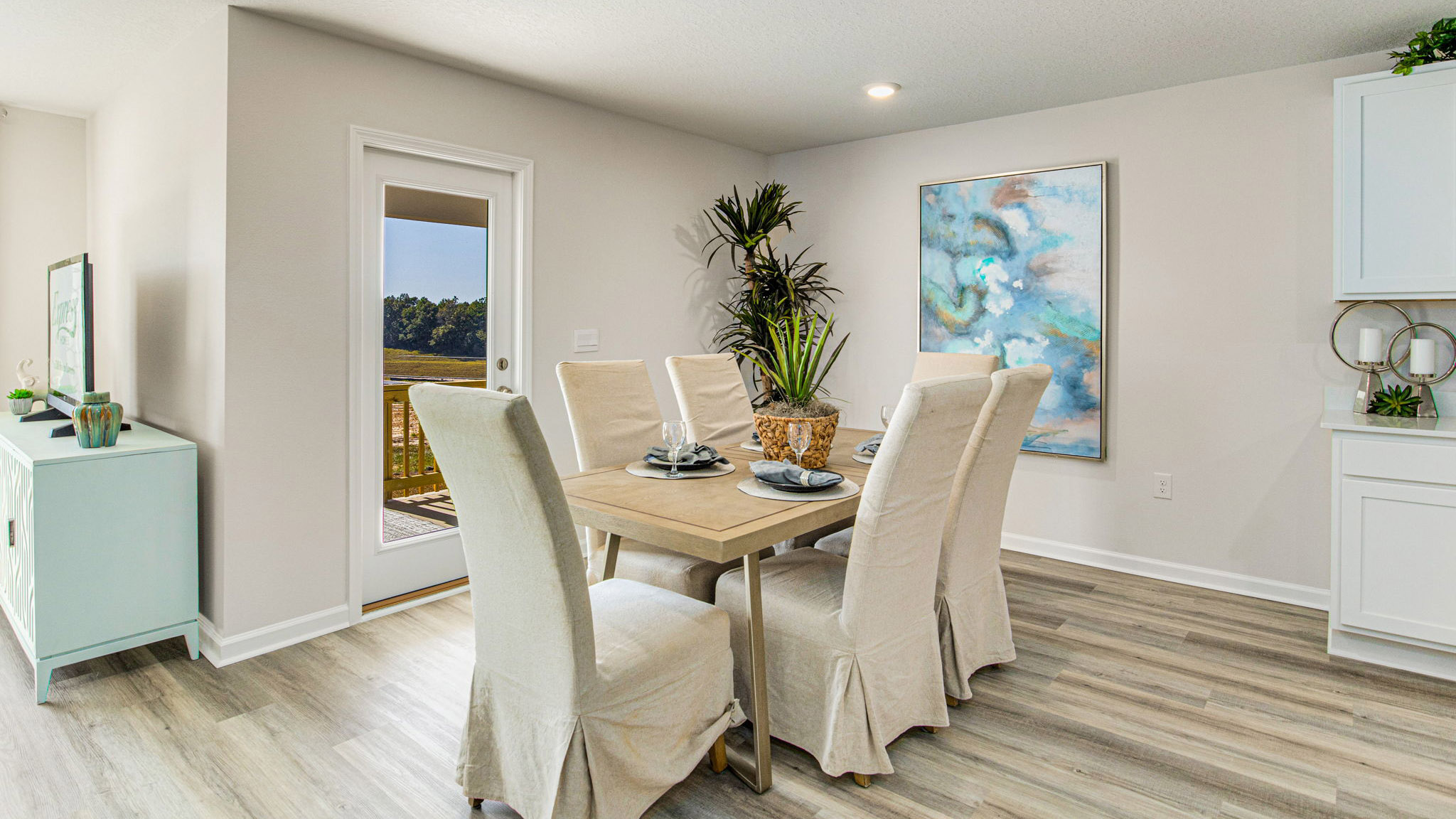 The Cali dining room with LVP flooring