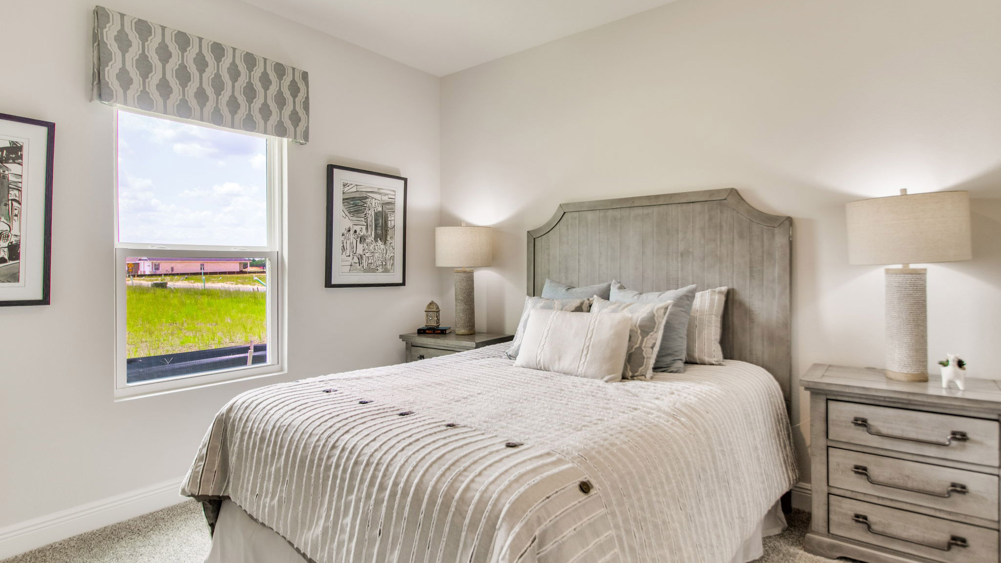 The Beau floorplan guest bedroom three with window view