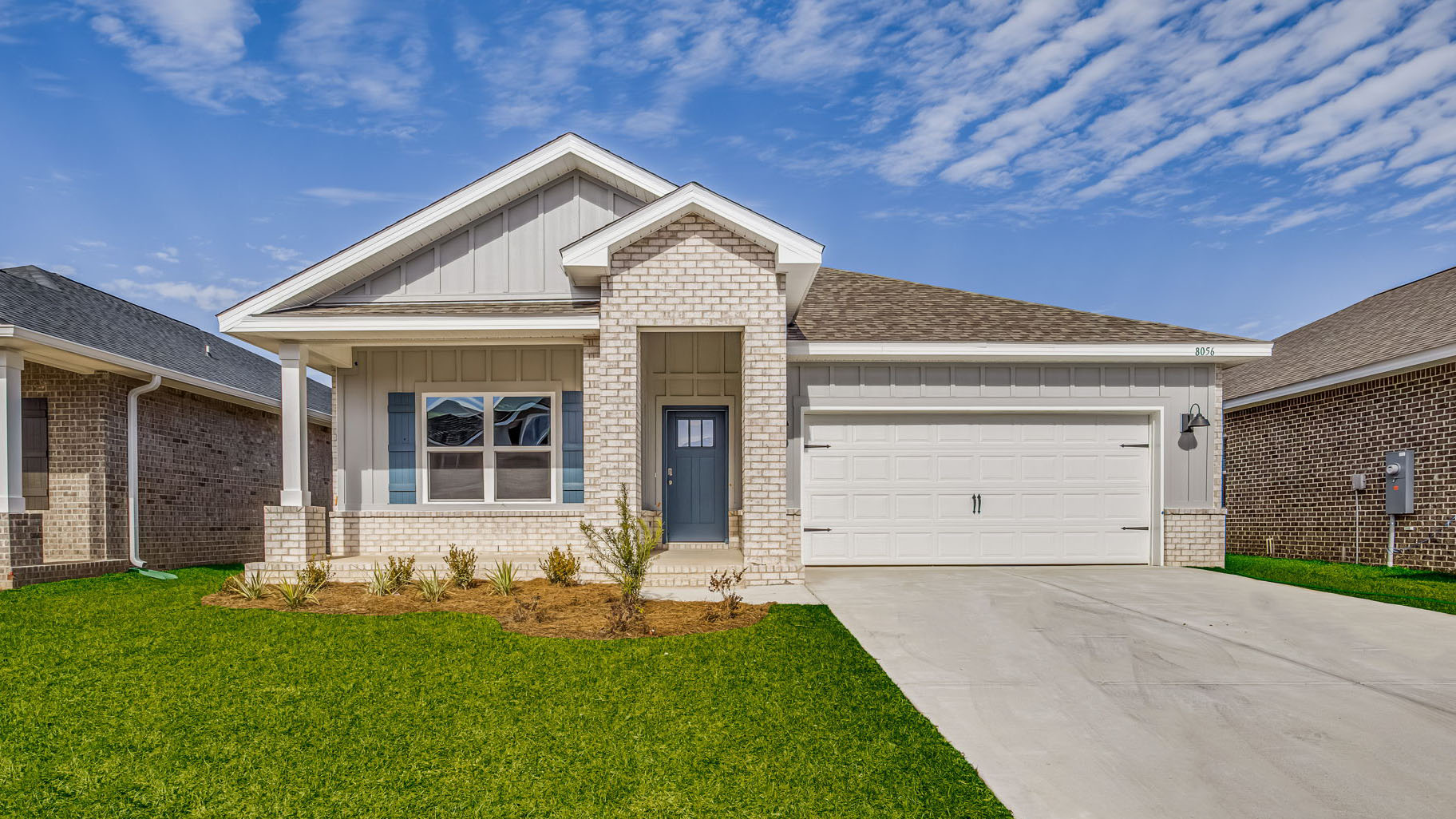 The Beau D5 floorplan with brick exterior