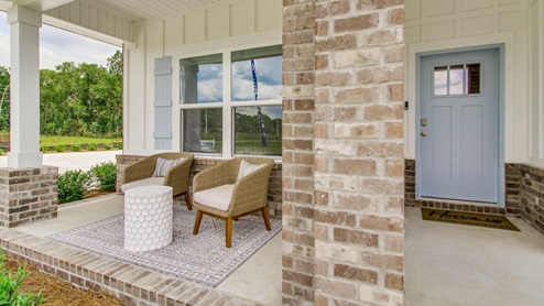 The Beau model home front porch at Blackwater Reserve