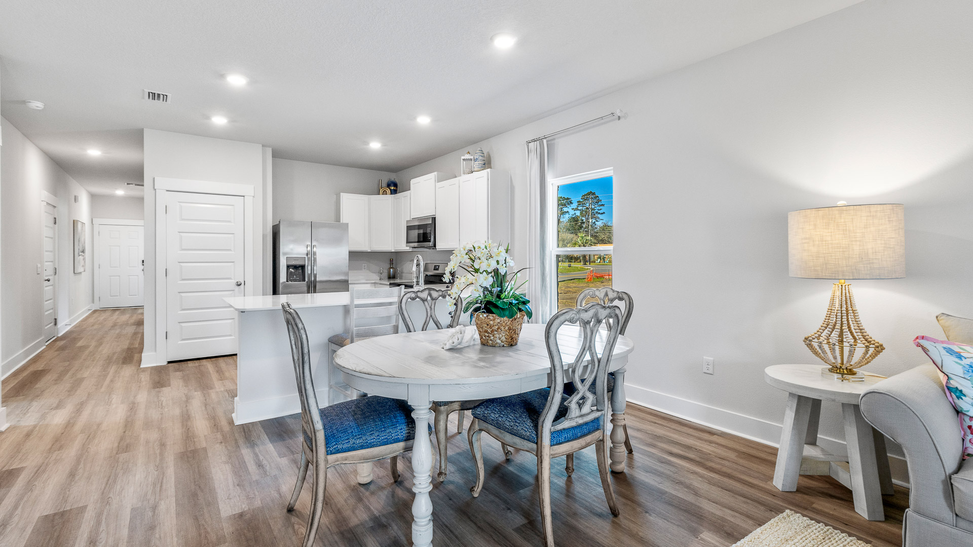 The Camilla Floorplan open concept living room, dining room and kitchen space