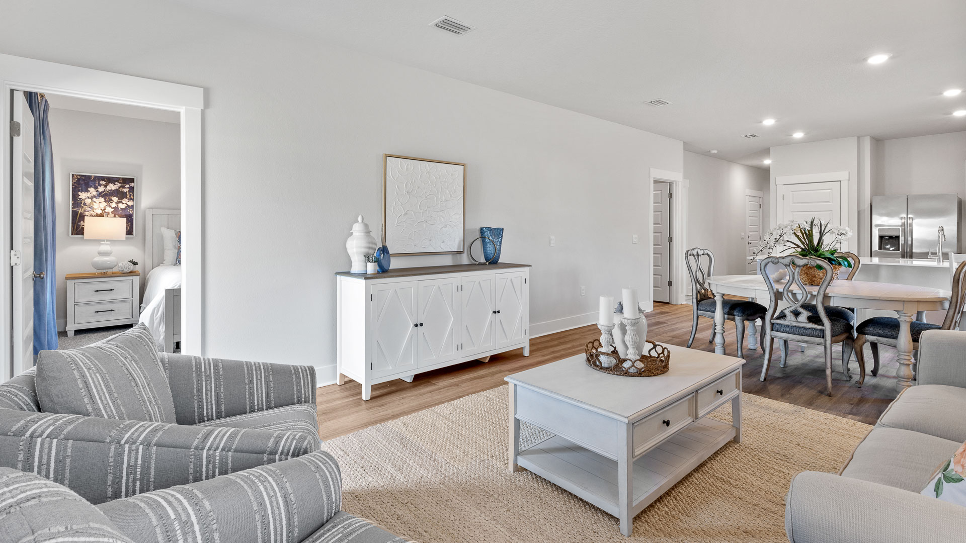 The Camilla Floorplan living room with EVP flooring throughout