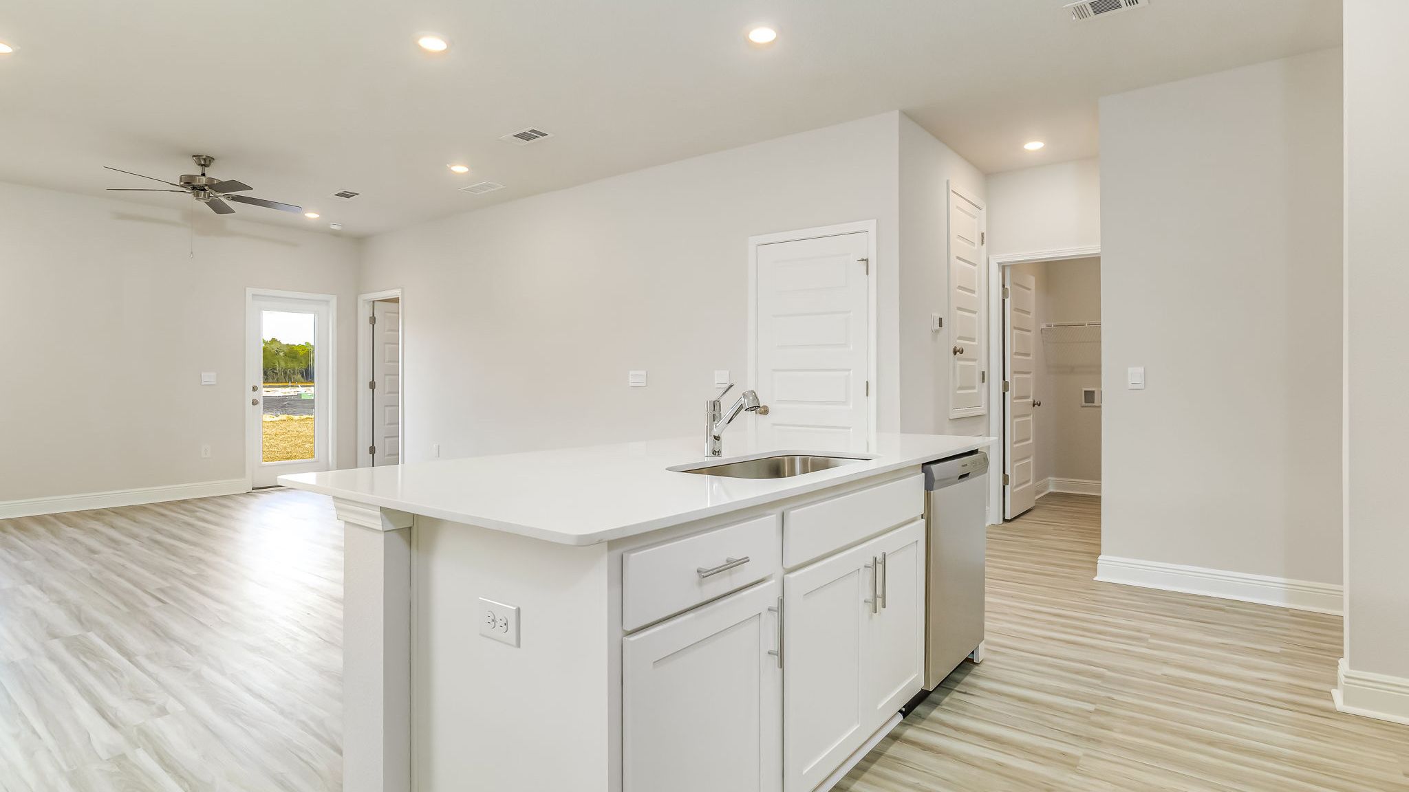 The Delilah kitchen island with Quartz countertops