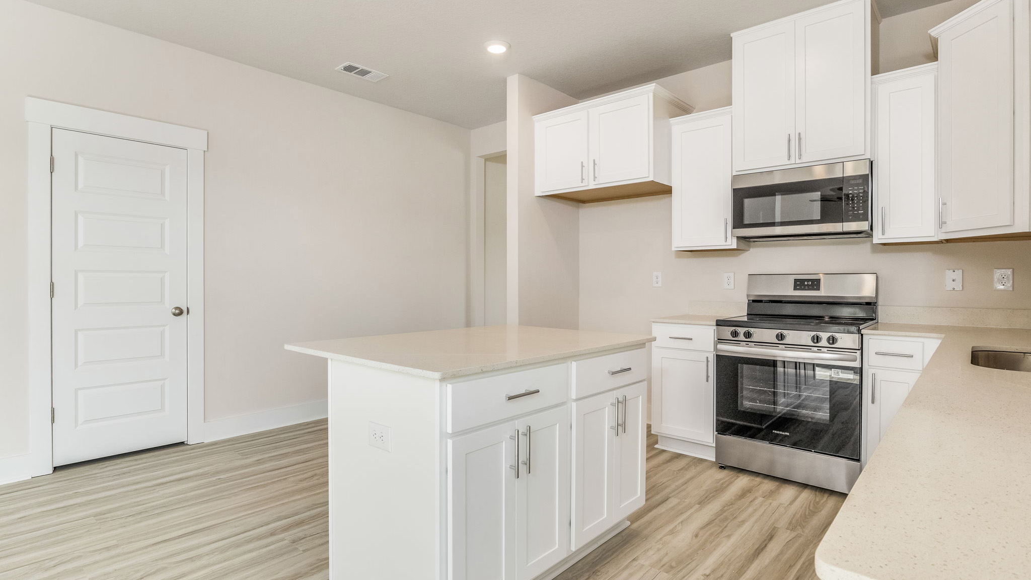 The Oakley floorplan kitchen with stainless steel appliance